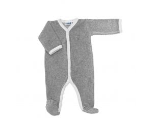 PREMIERS MOMENTS Pyjama Velours - 100% Coton bio -  Perle 6 mois