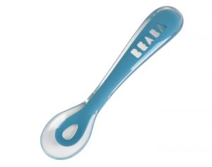 BEABA Cuillre Soft Silicone 2me Age - Blue - Ds 8 mois