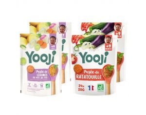 YOOJI Pures Morceaux - Ratatouille & Pot-au-Feu Bio - Lot de 4 - Ds 9 mois