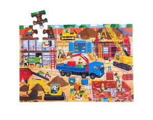 BIGJIGS TOYS Puzzle Gant - Chantier de Construction - Ds 2 ans