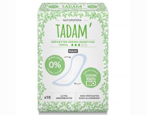 TADAM Serviettes Dermo-Sensitives Maxi Normal - Boite de 18