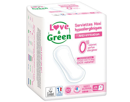 Serviettes Hypoallergéniques Maxi Normal - Boite de 16