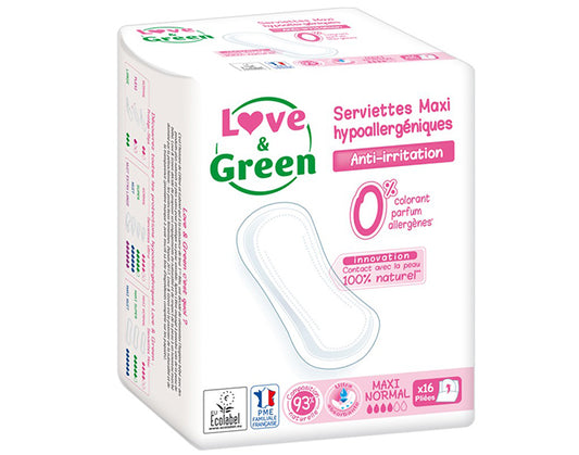 Serviettes Hypoallergéniques Maxi Normal - Boite de 16