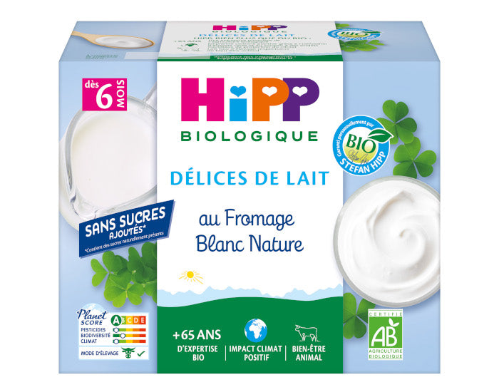Délices de Lait Fromage Blanc Nature - Dès 6 mois - 4 x 100g