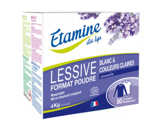 Lessive Poudre Blanc et Couleurs Claires à la Lavande