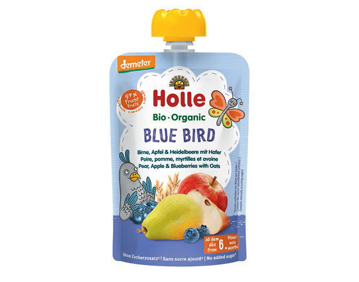 Gourde Blue Bird - Poire Pomme Myrtille Avoine - 100 g - Dès 6 mois
