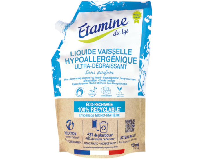 Doypack Liquide Vaisselle Hypoallergénique - Sans Parfum - 750ml