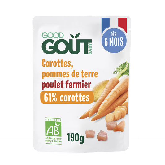 Petit Plat Bébé Carotte Poulet Fermier - 190 g - Dès 6 mois