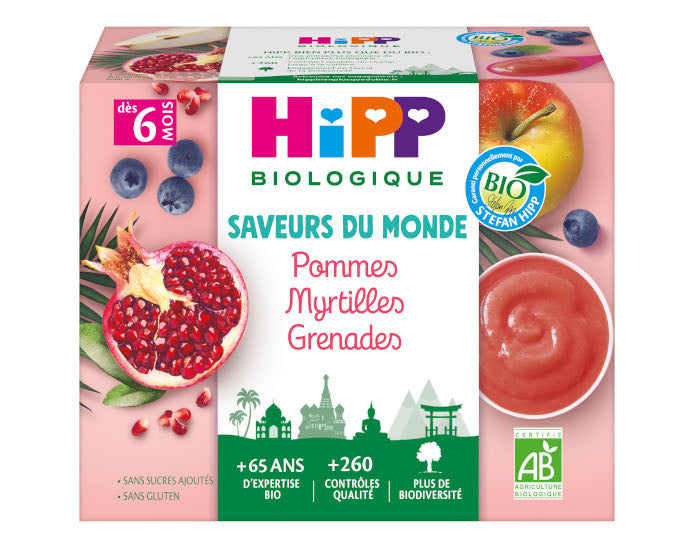 Coupelles Fruits Saveur du Monde - 4 x 100 g - Dès 6 mois