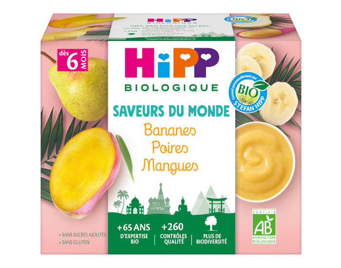 Coupelles Fruits Saveur du Monde - 4 x 100 g - Dès 6 mois