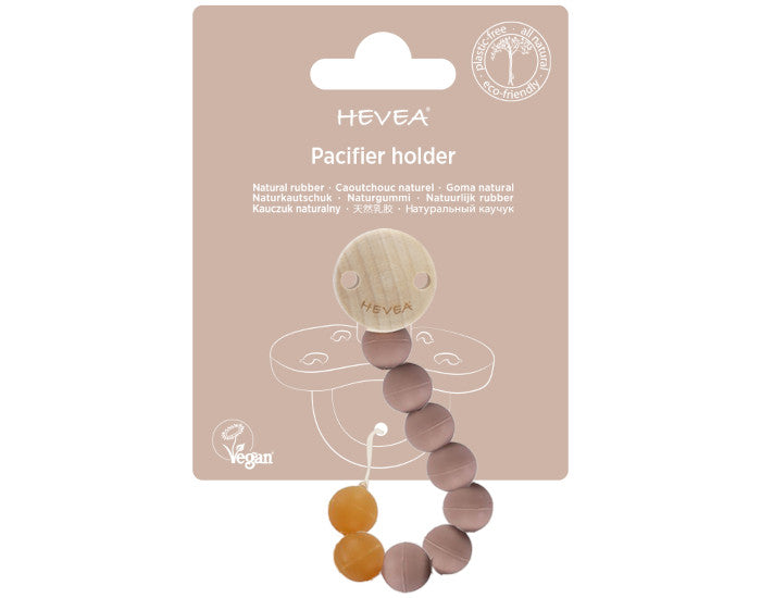 Attache-Tétine En Caoutchouc 100% Naturel - Beige