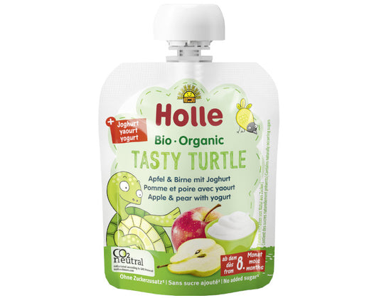 Gourde Brassés Tasty Turtle - Pomme et Poire avec Yaourt - 85 g - Dès 8 mois
