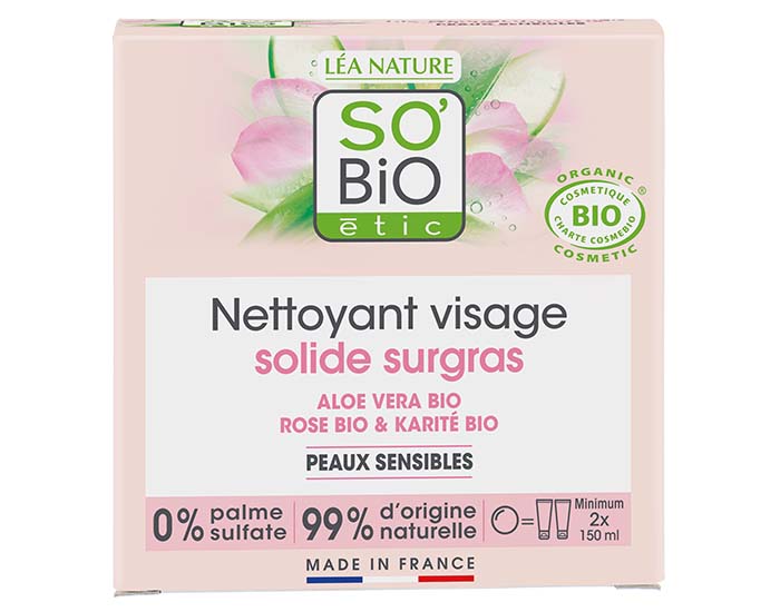 Nettoyant Visage Solide Surgras - Aloe vera Bio Équitable - 70g