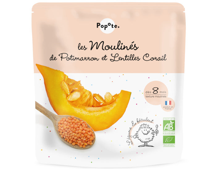Les Moulines Potimarron Lentilles Corail - 180g - Dès 6/8 mois