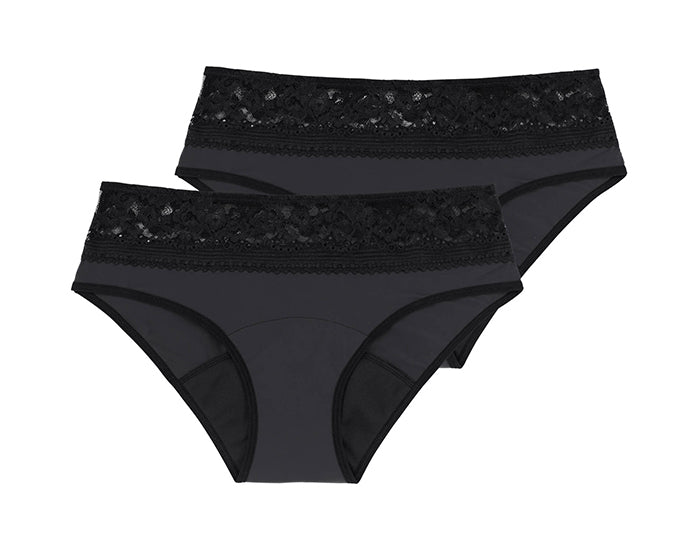 Lot de 2 Culottes Hipster Menstruels Eco Moon Lace