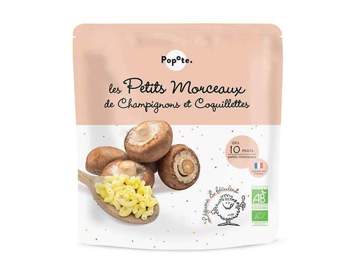 Les Petits Morceaux Champignons et Coquillettes - 190 g - Dès 8/10 mois