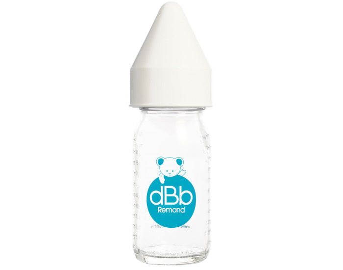 Biberon en Verre Régul'air 110ml Blanc - Tétine Caoutchouc