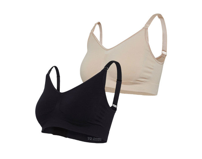 Lot de 2 Soutien-Gorge Original Grossesse & Allaitement Sans Coutures- Noir & Chair