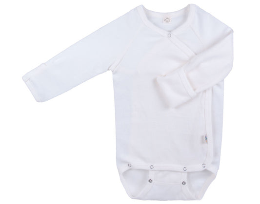 Body Croisé Manches Longues Anti-Griffures - En Coton Bio - Ecru