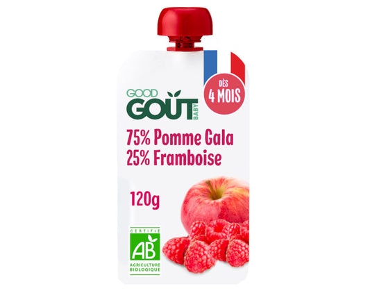 Gourde Pomme Framboise - Purée Bébé 120 g - Dès 4 mois