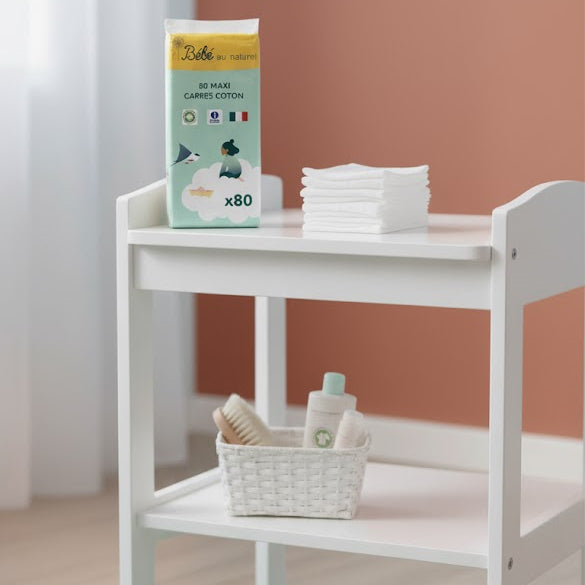 Maxi Carrés Coton Bébé - 100% Coton Bio 80 pièces