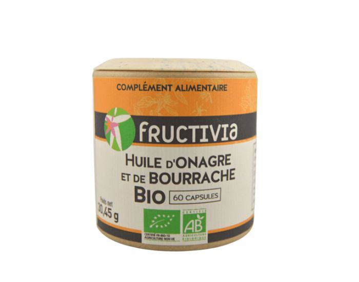 FRUCTIVIA Onagre et Bourrache huile Bio - 60 capsules de 500 mg