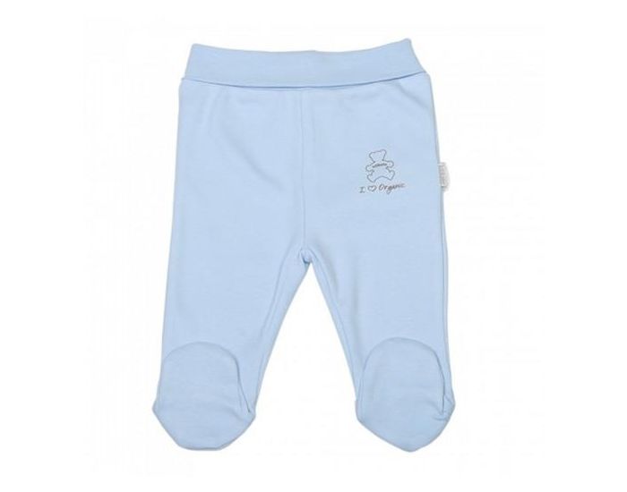 SEVIRA KIDS Pantalon bébé à pieds en coton bio, BASIC Bleu