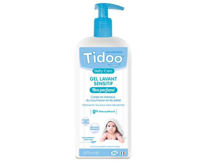 TIDOO Gel Lavant Sensitif Non Parfumé - 475 ml
