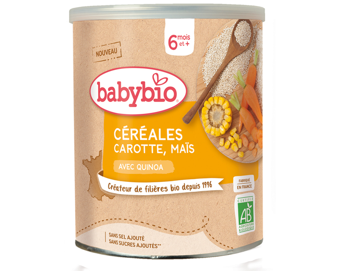 BABYBIO Crales Carottes Mas - 220 g - Ds 6 mois