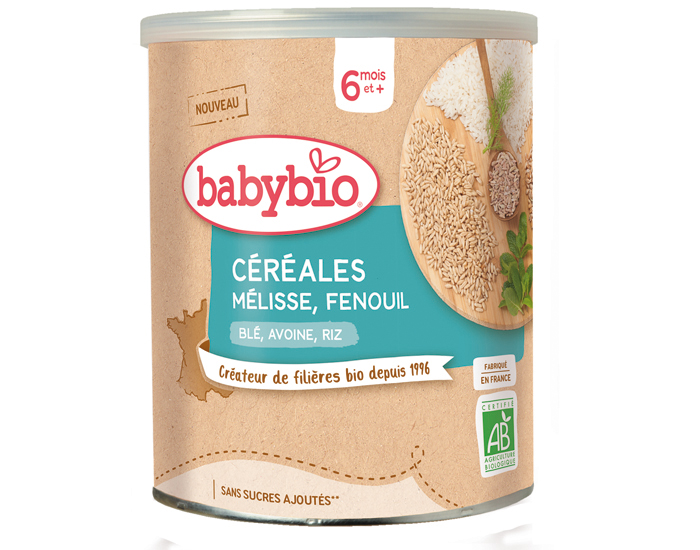 BABYBIO Céréales Mélisse Fenouil - 220 g - Dès 6 mois