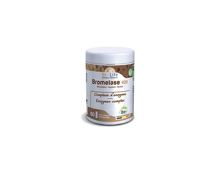 BE-LIFE Bromelase 400 (bromelane - papane - taurine)  - 60 glules