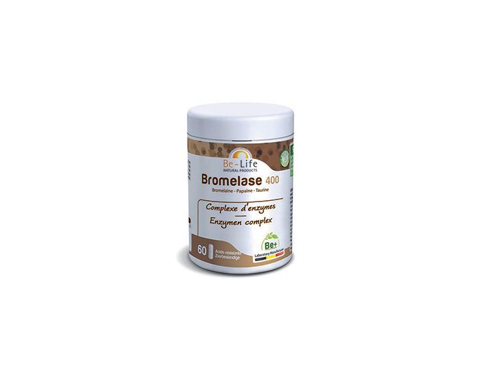 BE-LIFE Bromelase 400 (bromela�ne - papa�ne - taurine)  - 60 g�lules