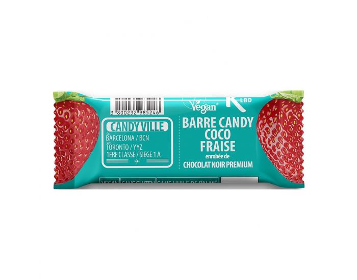 CANDY VILLE Lot de 15+3 Barres Candy Coco Fraise Bio - 50g
