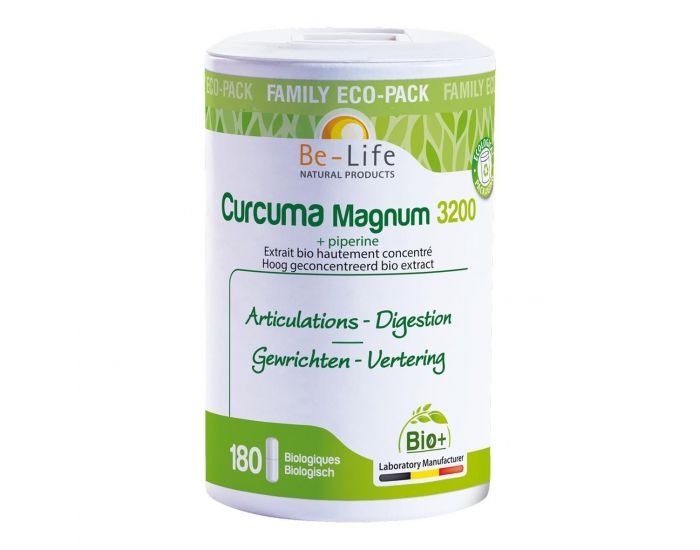 BE-LIFE Curcuma Magnum 3200 + piprine Bio - 180 glules