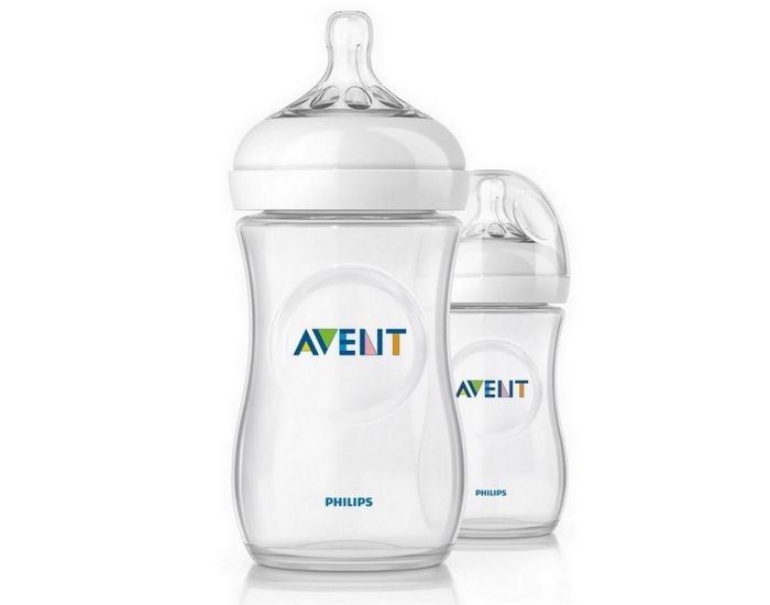 AVENT PHILIPS Lot de 2 Biberons PP Natural 260ml 1m+