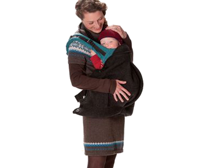 MAM Cape de Portage Multifonctionnelle en Laine Mamalila - Gris/Noir