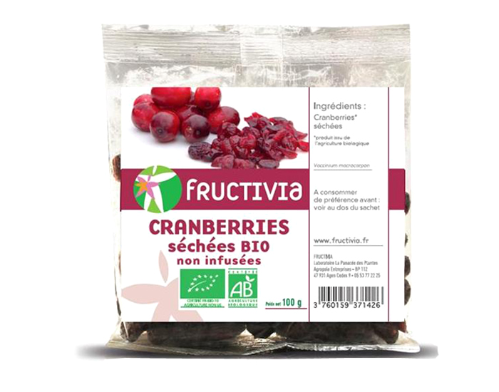 FRUCTIVIA Fruits Secs Cranberries Bio - 100 g