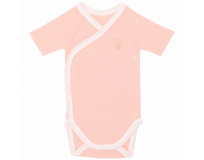  Body crois� Manches Courtes - 100% Coton Bio - P�che