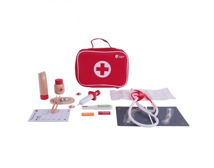 CLASSIC WORLD Mallette De Docteur Avec Ses Accessoires en Bois - D�s 12 mois