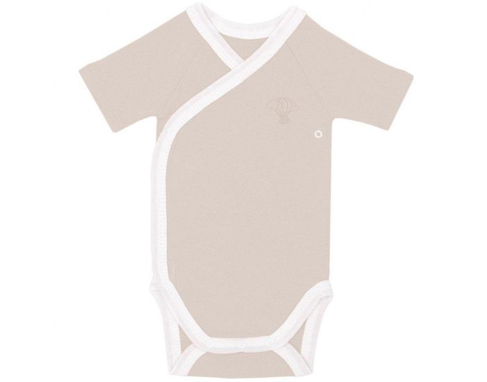  Body crois� Manches Courtes - 100% Coton Bio - Noisette