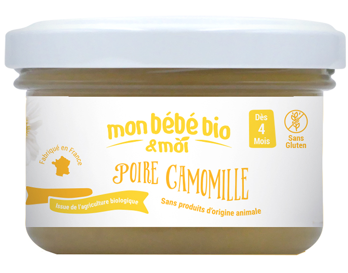 MON BEBE BIO ET MOI Pot Poire Camomille Vanille - 100 g - Ds 4 mois