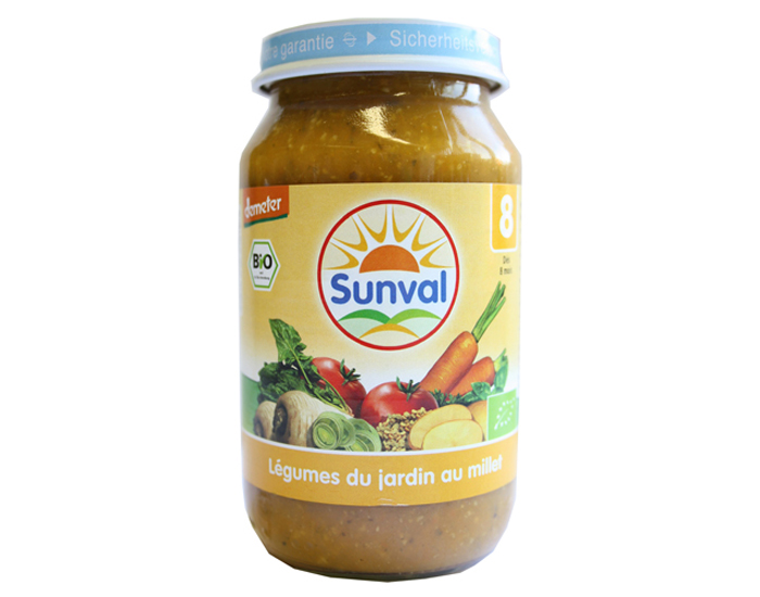 SUNVAL Menu Bio L�gumes du Jardin et Millet - 8 mois - 220 g