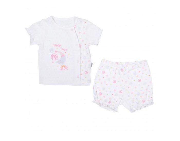 SEVIRA KIDS Ensemble T-Shirt et Short Bb en Coton Bio - Dreams Rose
