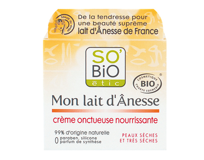 SO'BIO Crème Onctueuse Nourrissante Mon Lait d'Anesse - 50 ml