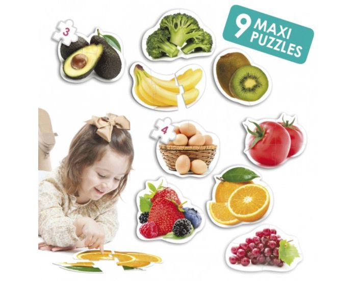 AKROS Set de 9 maxis-puzzles Les aliments sains - Ds 2 ans
