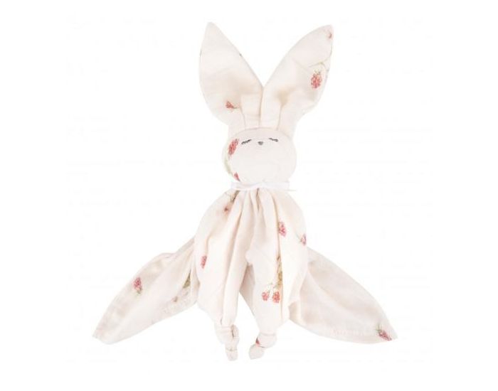 SEVIRA KIDS Doudou Plat en Lange Bambou - Lapin Framboise