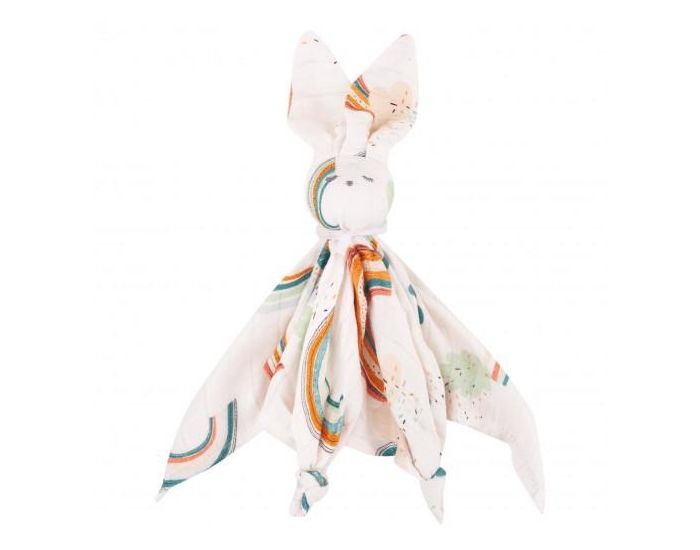 SEVIRA KIDS Doudou Plat En Lange Bambou - Lapin Arc En Ciel - D�s La Naissance 