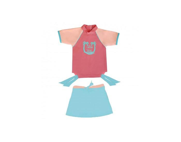 MAYOPARASOL Ensemble Tee-Shirt UV et Jupe Culotte Fille Peachy Peach