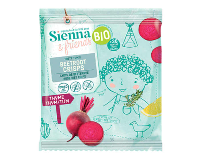SIENNA AND FRIENDS Chips de L�gumes Betterave Thym et Citron - 15 g - D�s 3 ans