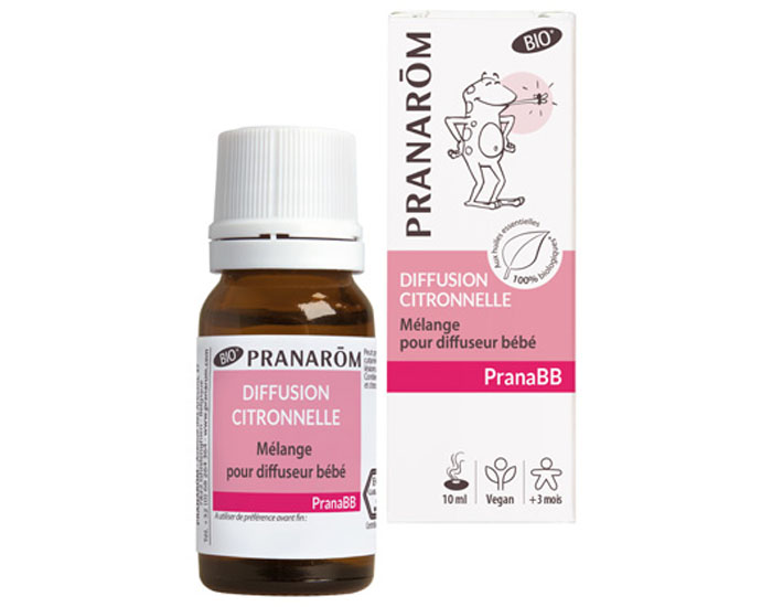 PRANAROM PranaBB - Mélange Bio pour Diffuseur - Diffusion Citronnelle - 10 ml - Dès 3 mois  